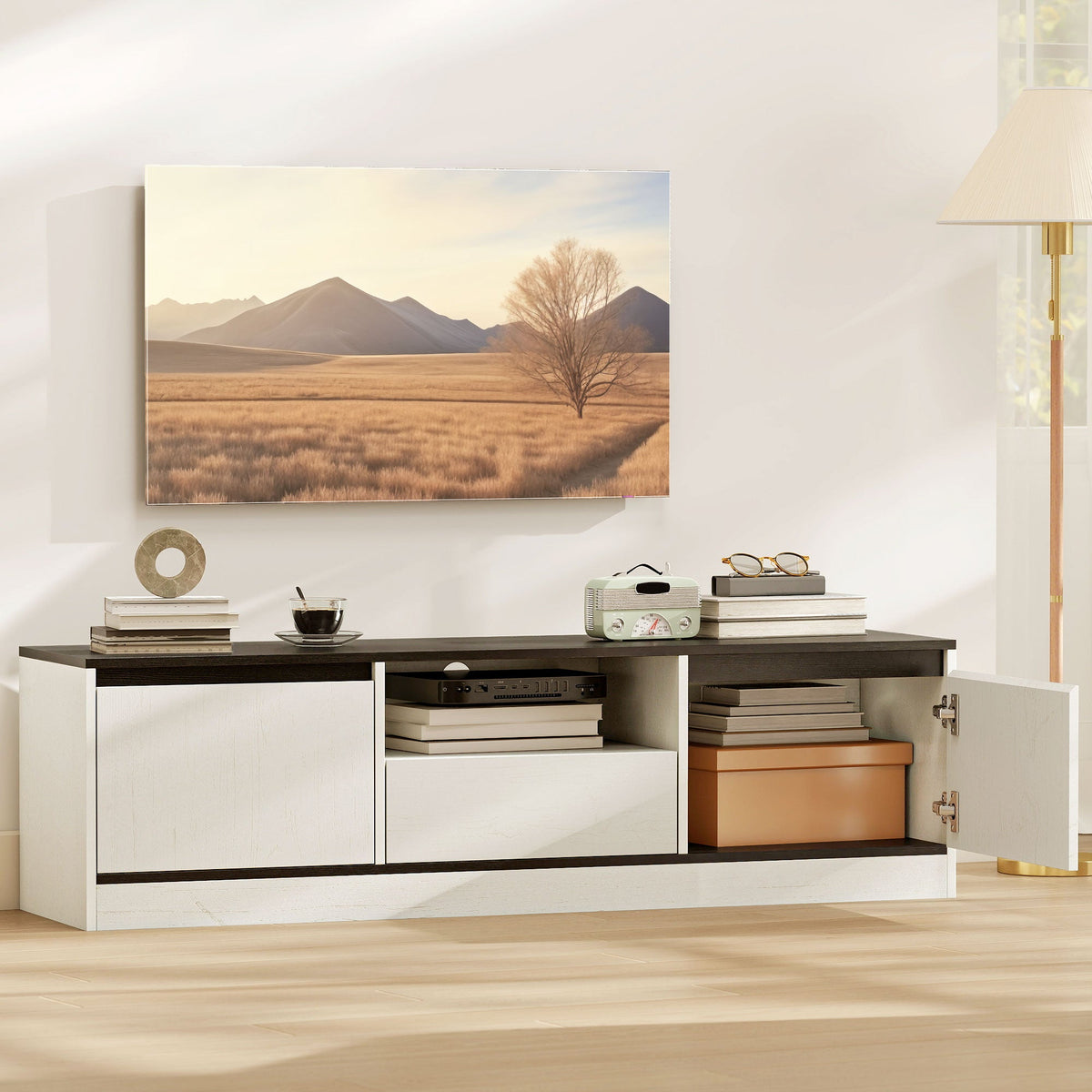 Palmer TV Stand for 55-65 Inch TVs-White