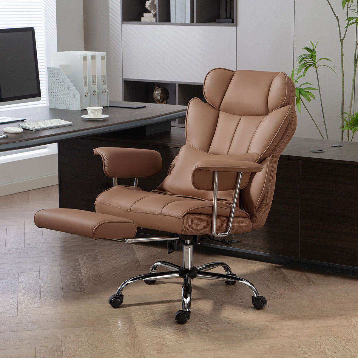 Matteo Executive Office Chair with 6 Points Massage-Brown